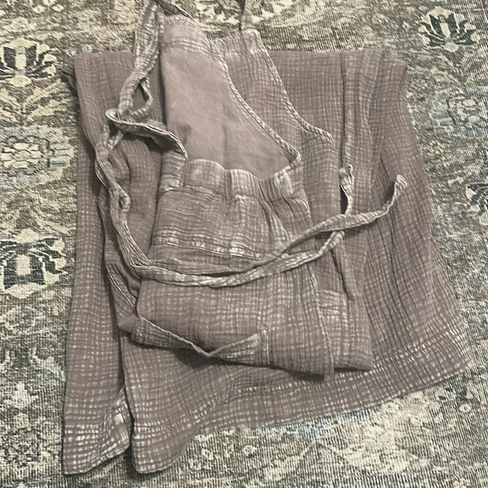 NWOT Easel Cotton Gauze Jumpsuit in Mushroom - Picture 7 of 7